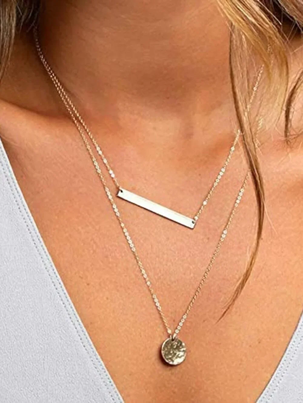 New - Dainty Layered‎ Choker Necklace, Handmade Y Pendant Necklace Multilayer
